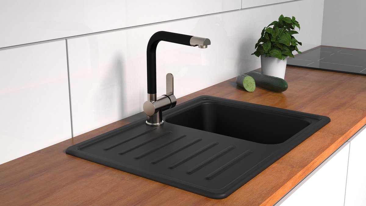 Schütte Sanifun keukenmengkraan Rio Chroom. - Rood