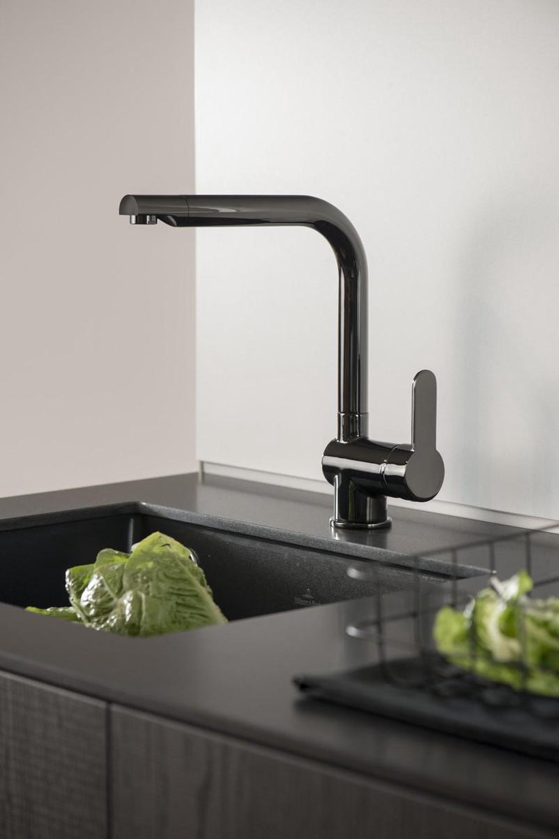 Schütte Sanifun keukenmengkraan Rio Gunmetal look. - Zwart