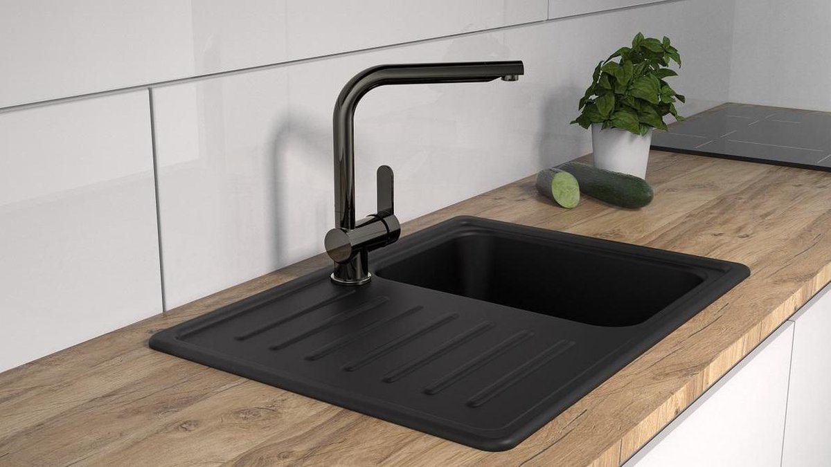 Schütte Sanifun keukenmengkraan Rio Gunmetal look. - Zwart