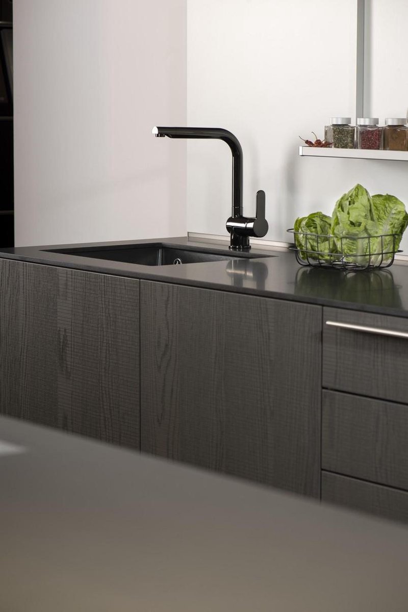 Schütte Sanifun keukenmengkraan Rio Gunmetal look. - Zwart