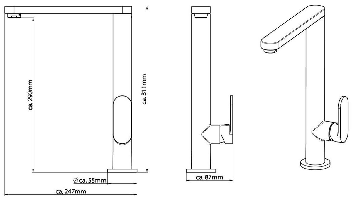 Schütte Sanifun keukenmengkraan Vince Chroom. - Silver