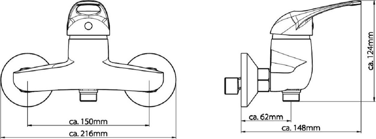 Schütte Sanifun douchemengkraan Calvino. - Silver