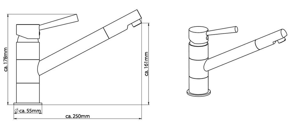 Schütte Sanifun keukenmengkraan Cornwall Chroom 2. - Silver