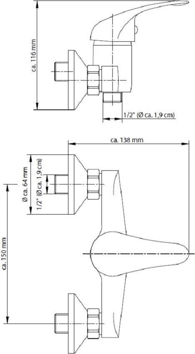 Schütte Sanifun douchemengkraan Magna Chroom. - Silver