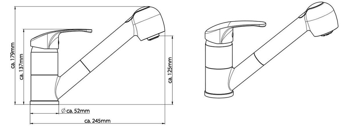 Schütte Sanifun lage druk keukenmengkraan Diziani Chroom. - Silver