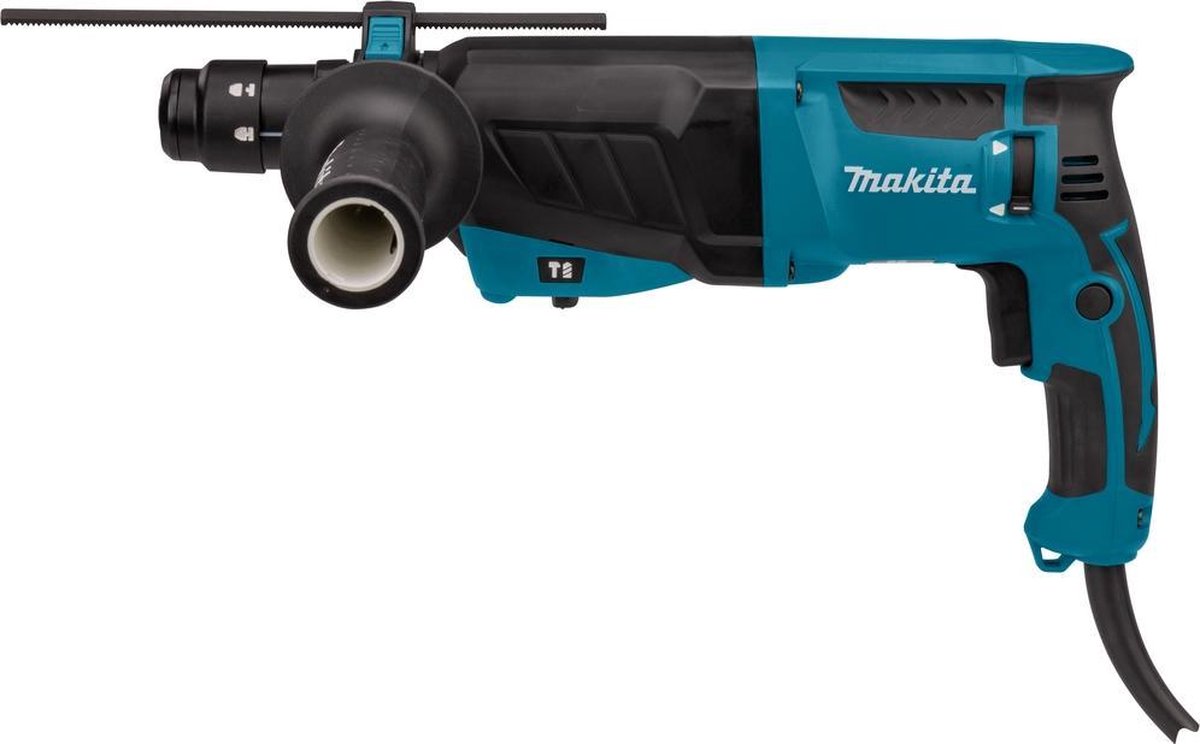 Makita HR2630TX12 Combihamer Met verwisselbare boorkop 800w 2.4J + 17-delige boor/beitelset