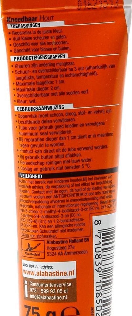 False Kneedbaar Hout 75Gr - 5096011 - Wit