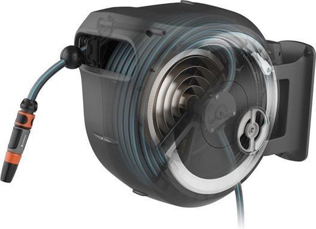 GARDENA Wandslangenbox 25 RollUp M/L wit - Grijs