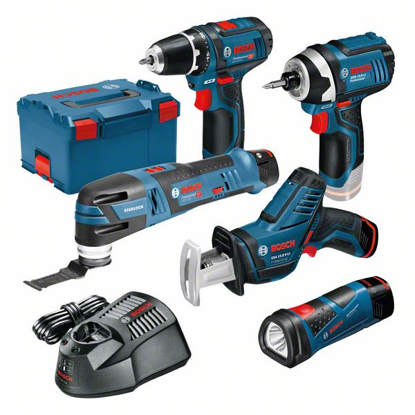 Bosch 12 Volt Monsterkit | 5-delig in L-Boxx | met 3x 2.0ah accu&apos;s