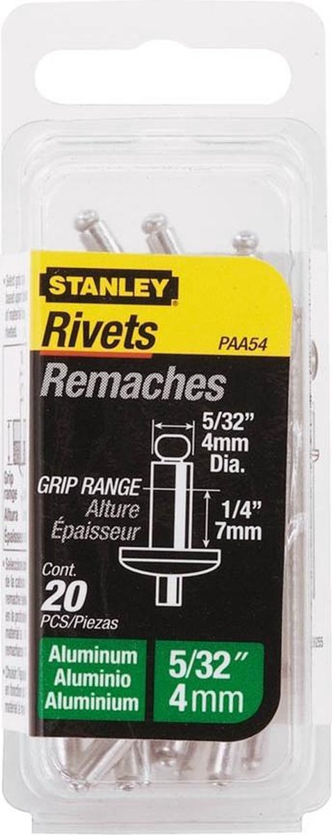 Stanley Popnagels 4X7mm - 20 stuks