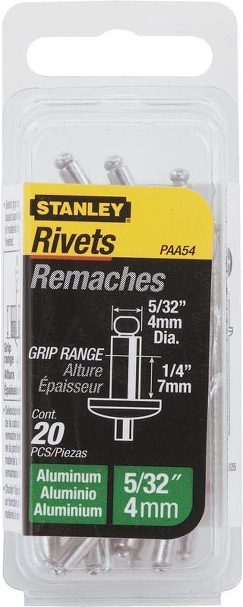 Stanley Popnagels 4X7mm - 20 stuks