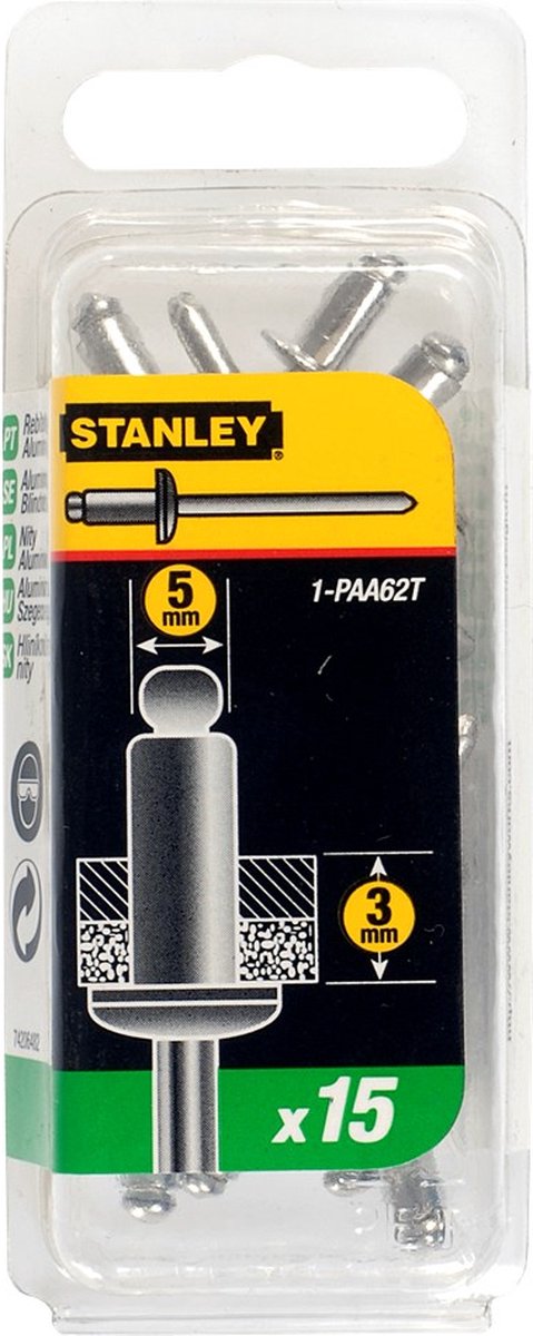 Stanley Popnagels 5X3mm -15 stuks