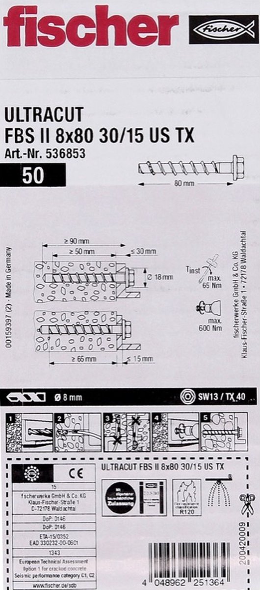 Fischer FBS II 8x80 30/15 US TX 50 St
