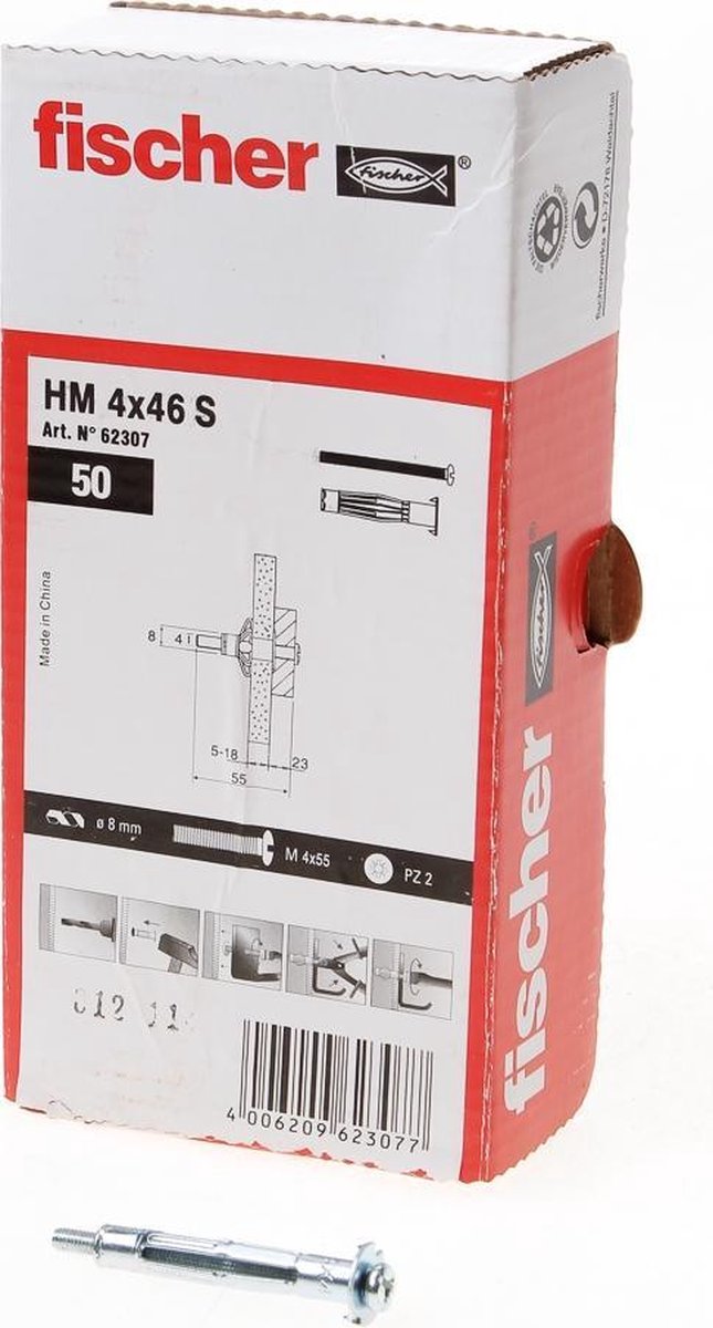 Fischer HM 4X45 S MET. HOLLEWANDPLUG 50 St