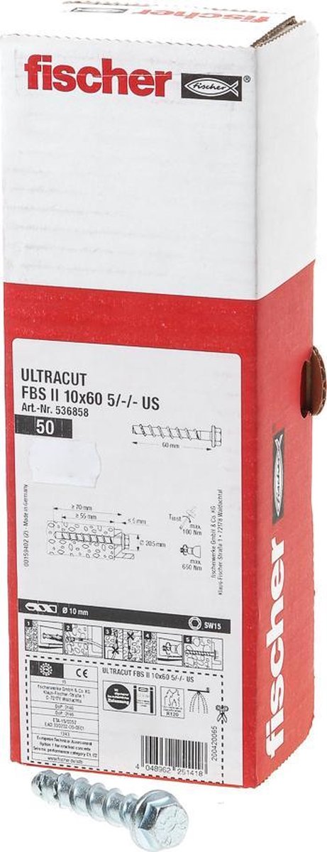 Fischer FBS II 10x60 5/-/- US 50 St