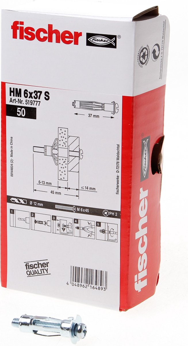 Fischer HM 6X37 S MET. HOLLEWANDPLUG 50 St