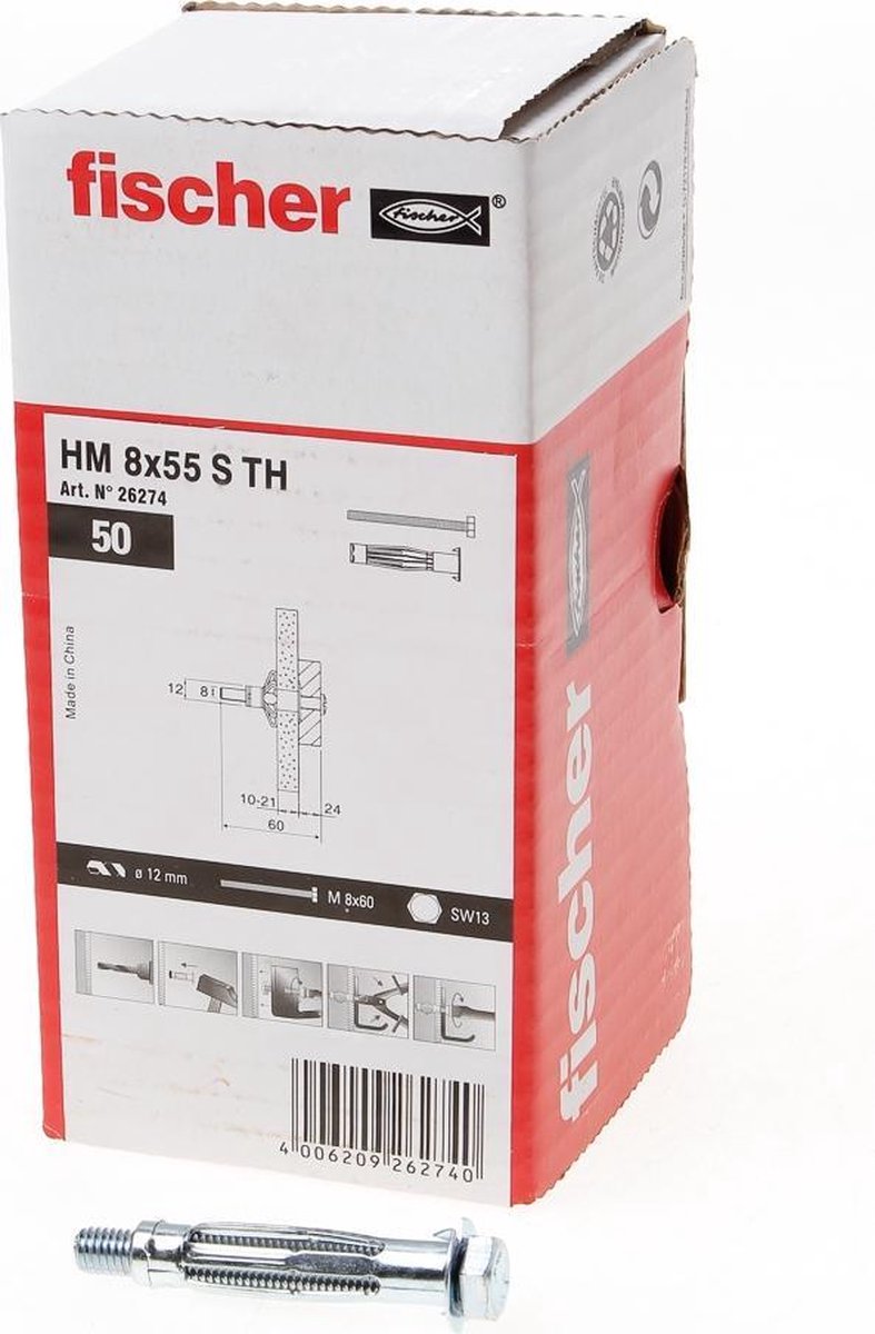 Fischer HM 8X54 SS MET. HOLLEWANDPLUG 50 St