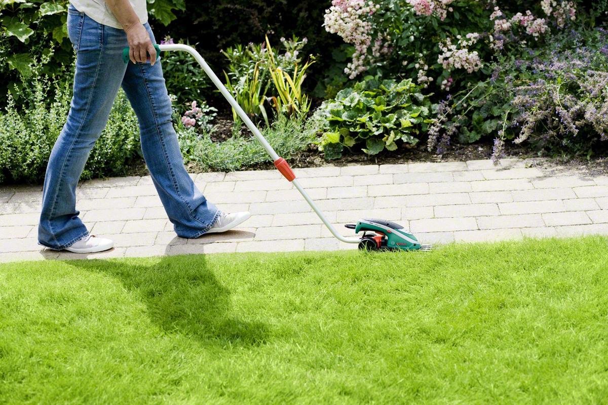 Bosch Accugrasschaar Isio met telescoopsteel | Li-ion - Groen