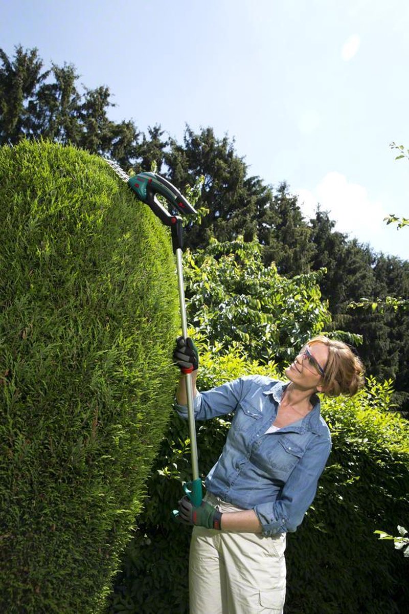 Bosch Accugrasschaar Isio met telescoopsteel | Li-ion - Groen