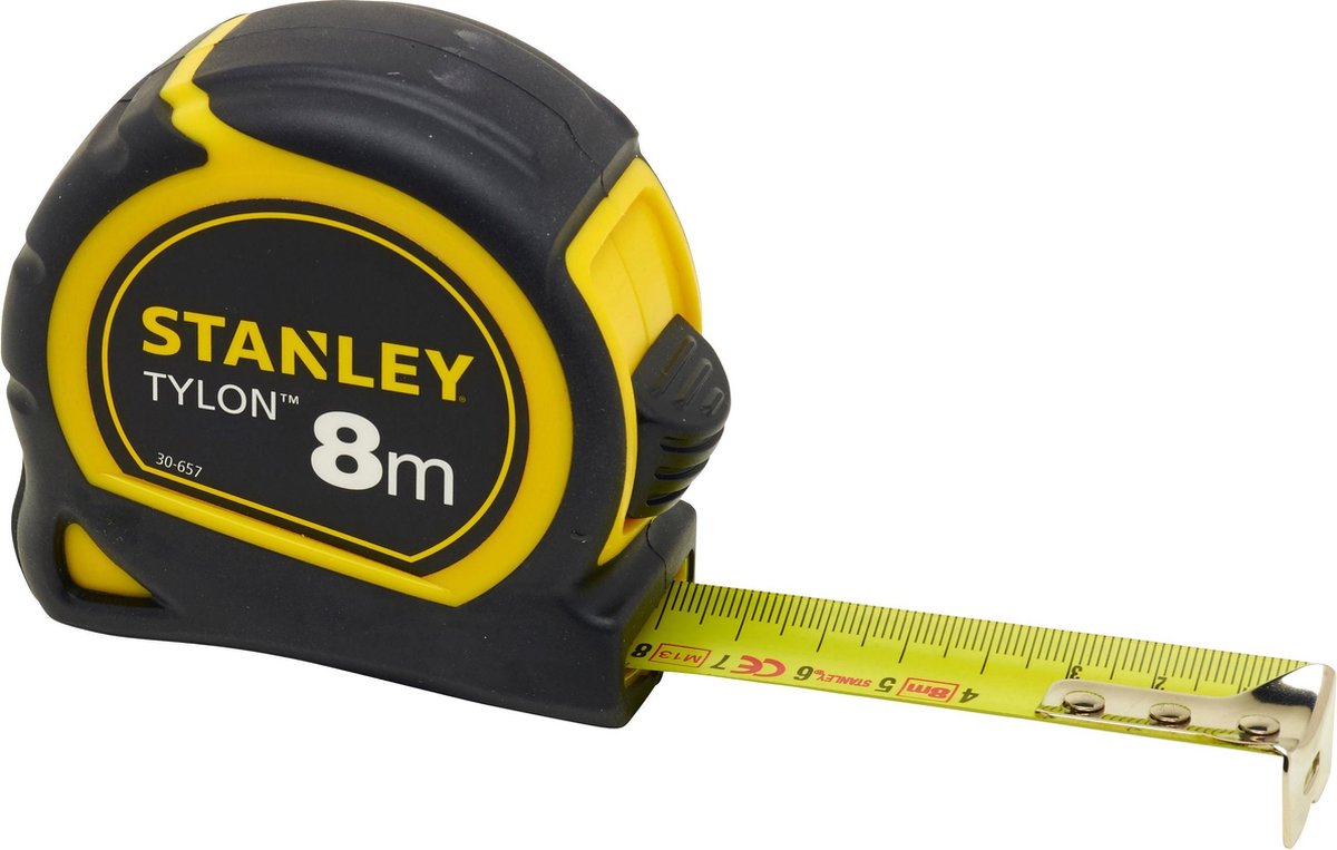 BLACK+DECKER Rolbandmaat Stanley Tylon | 8m - 25mm - Zwart