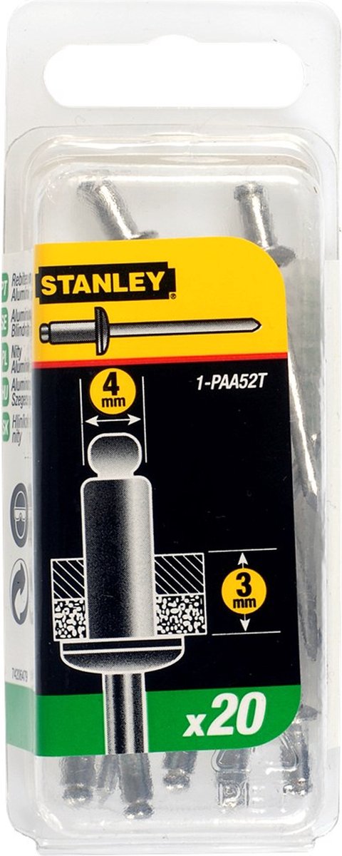 Stanley Popnagels 4X3mm - 20 stuks