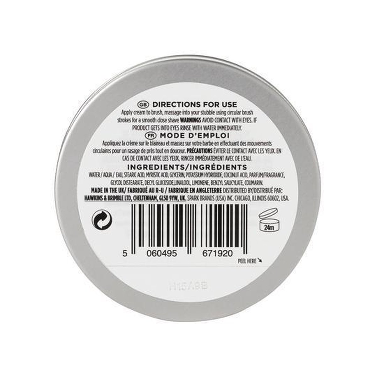 Hawkins & Brimble 100ml Hawkins And Brimble Shaving Cream