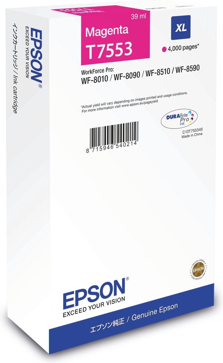 Epson WF-8xxx Series Ink Cartridge XL - Magenta