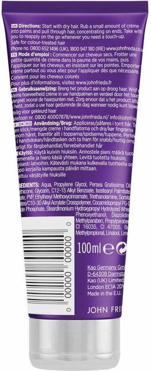John Frieda Frizz Ease Secret Agent Anti-pluis Finishing Creme 100ml