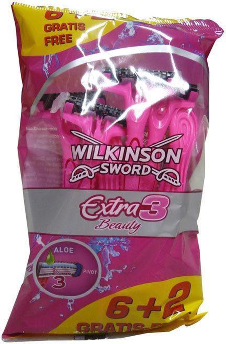 Wilkinson 8 mesjes Sword Extra Iii Beauty Wegwerpscheermesjes
