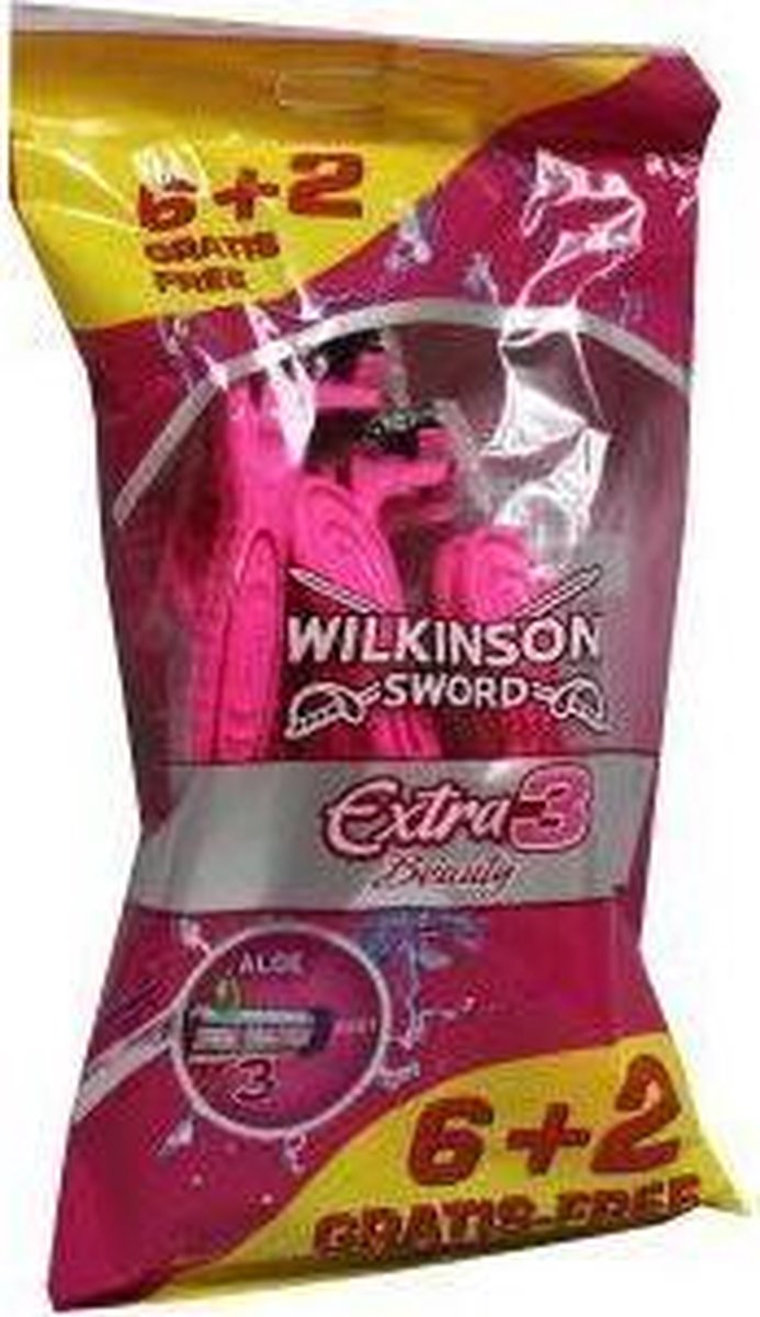 Wilkinson 8 mesjes Sword Extra Iii Beauty Wegwerpscheermesjes