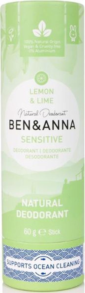 Ben & Anna Ben en Anna Natural Deodorant Stick Sensitive Lemon 60gr
