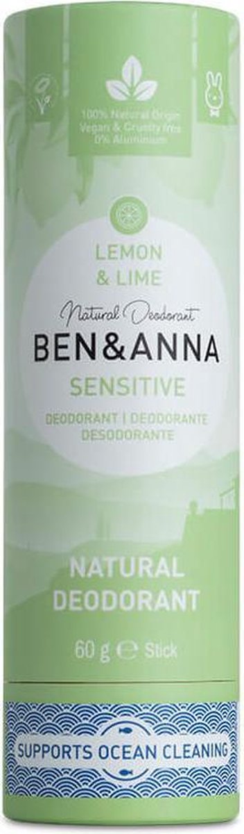 Ben & Anna Ben en Anna Natural Deodorant Stick Sensitive Lemon 60gr