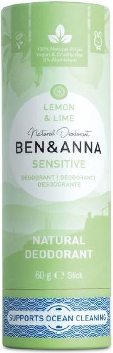 Ben & Anna Ben en Anna Natural Deodorant Stick Sensitive Lemon 60gr