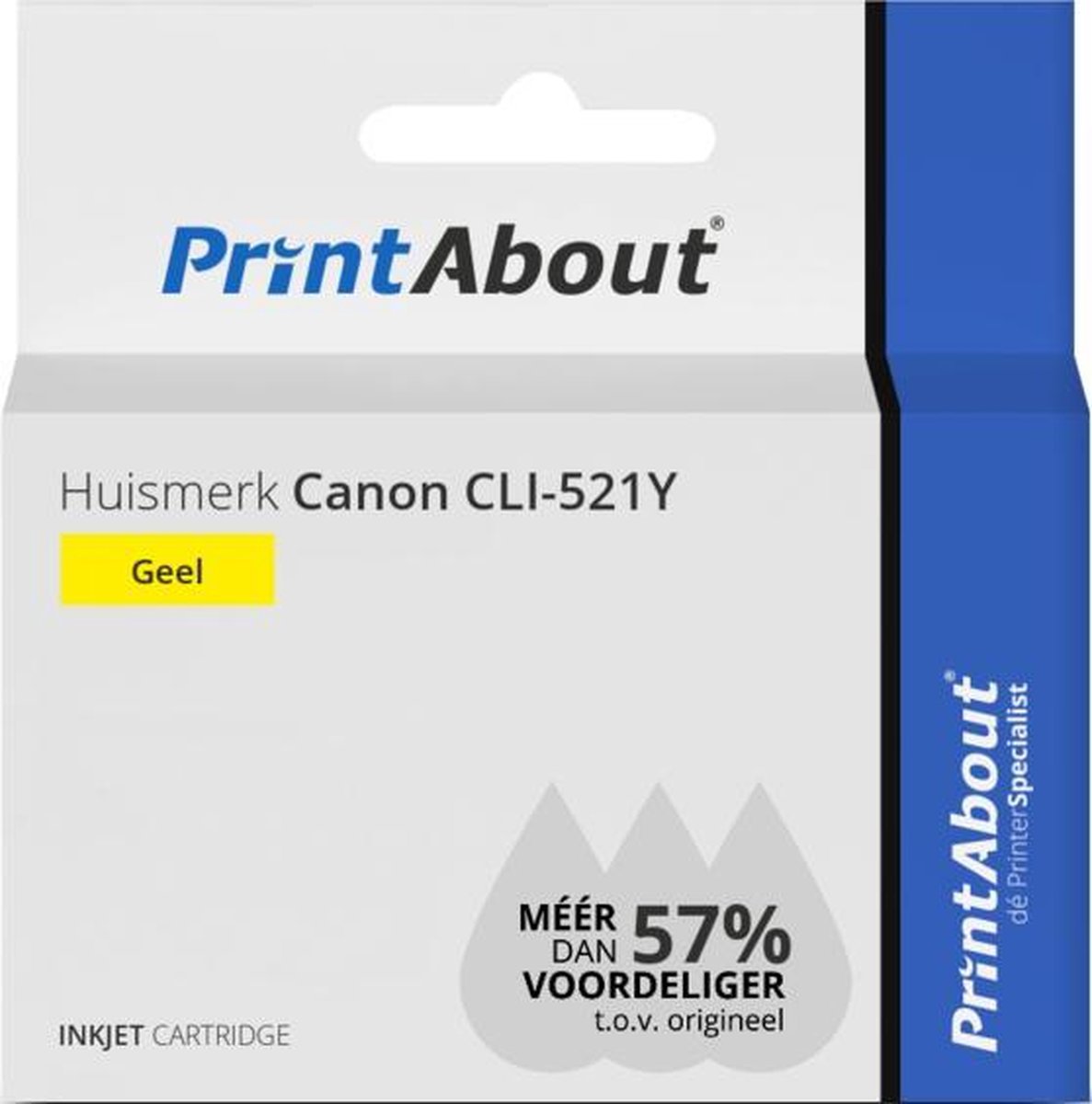 PrintAbout Huismerk Canon CLI-521Y Inktcartridge - Geel