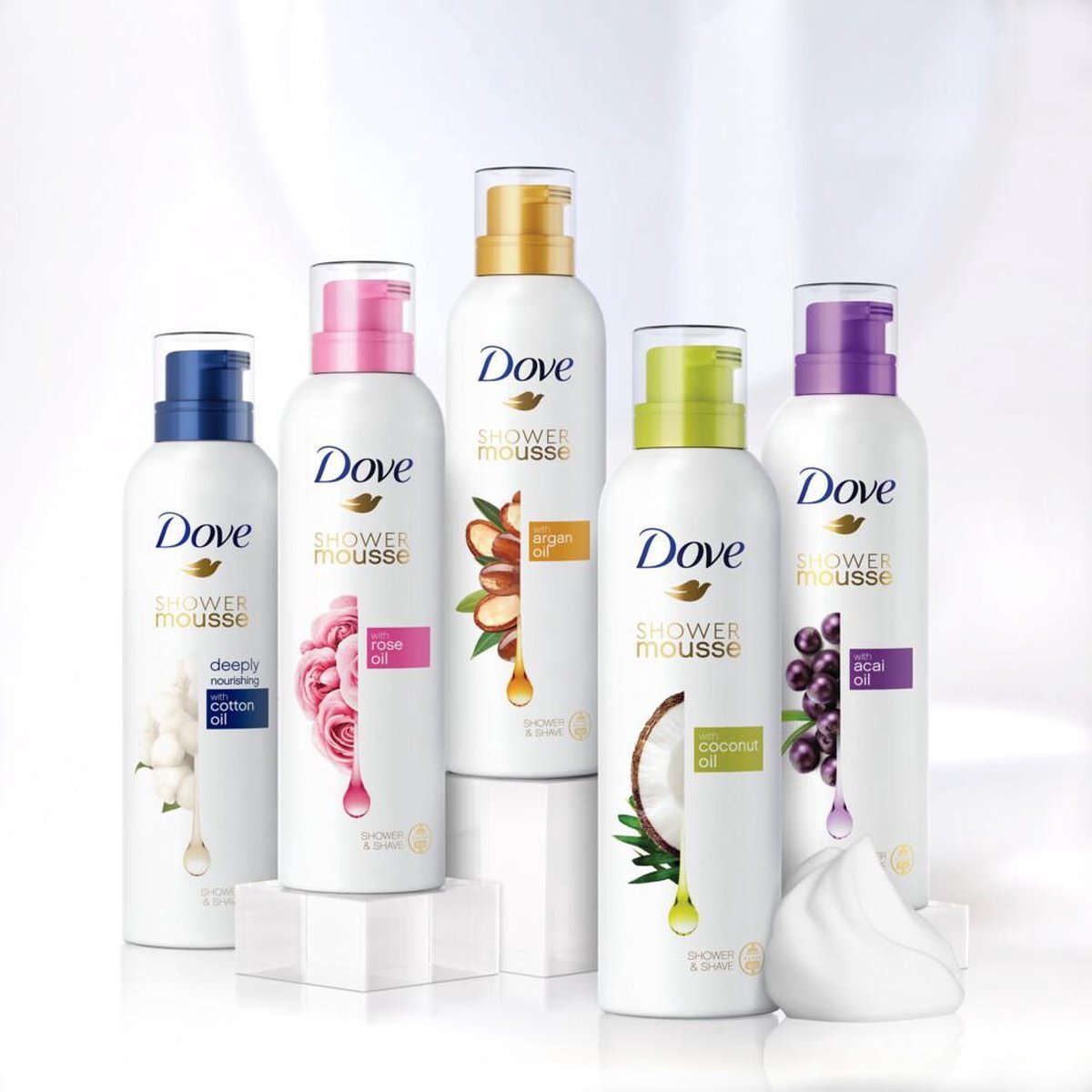 Dove Shower Foam Deeply Nourishing Cotton Oil 200ml
