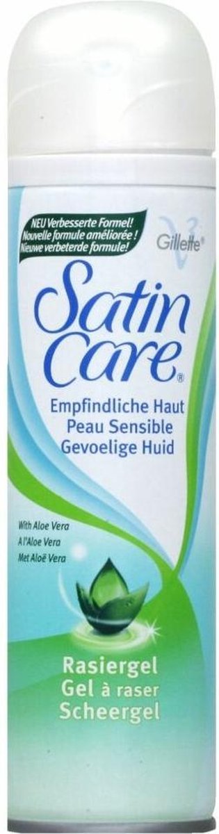 Gillette 6x200ml Women Satin Care Scheergel Gevoelige Huid Aloe Vera Voordeelverpakking