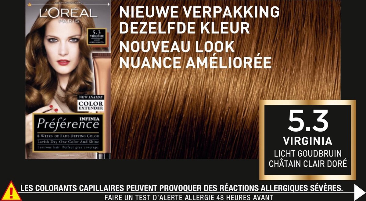 L'Oreal Paris L´Oréal Paris 5.3 Virginie Preference Haarkleuring - Bruin