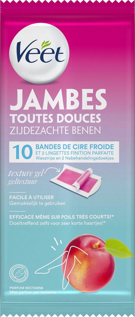 Veet 10stuks Koude Waxstrips Benen Nectarine