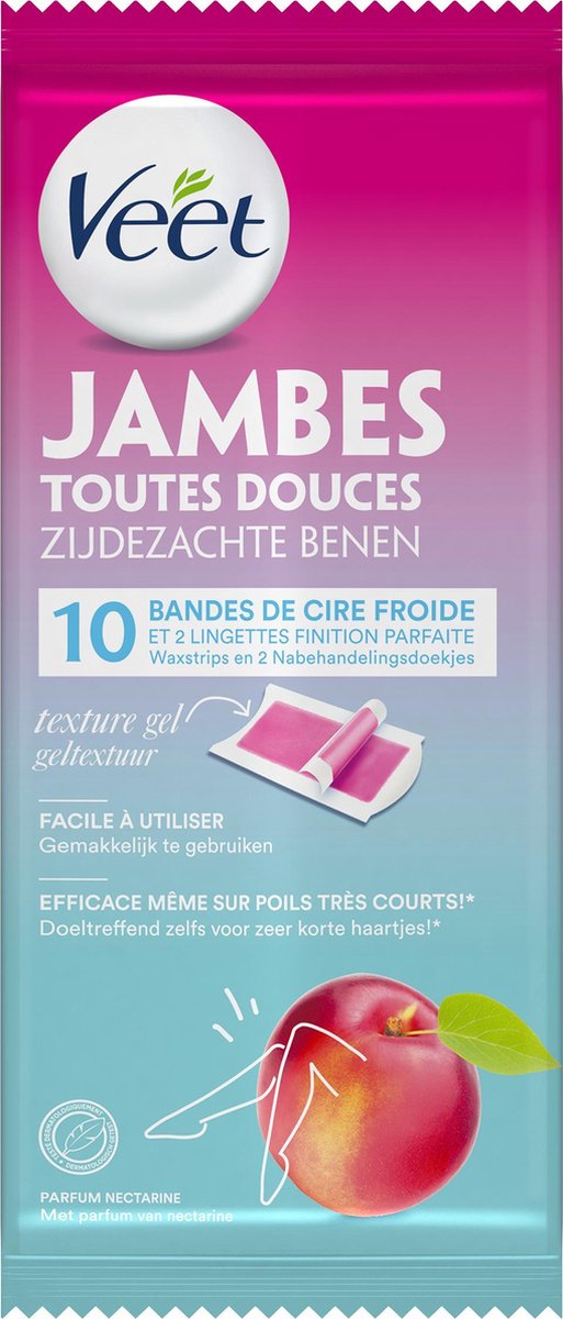 Veet 10stuks Koude Waxstrips Benen Nectarine