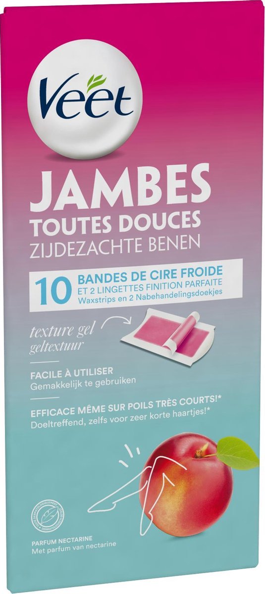 Veet 10stuks Koude Waxstrips Benen Nectarine