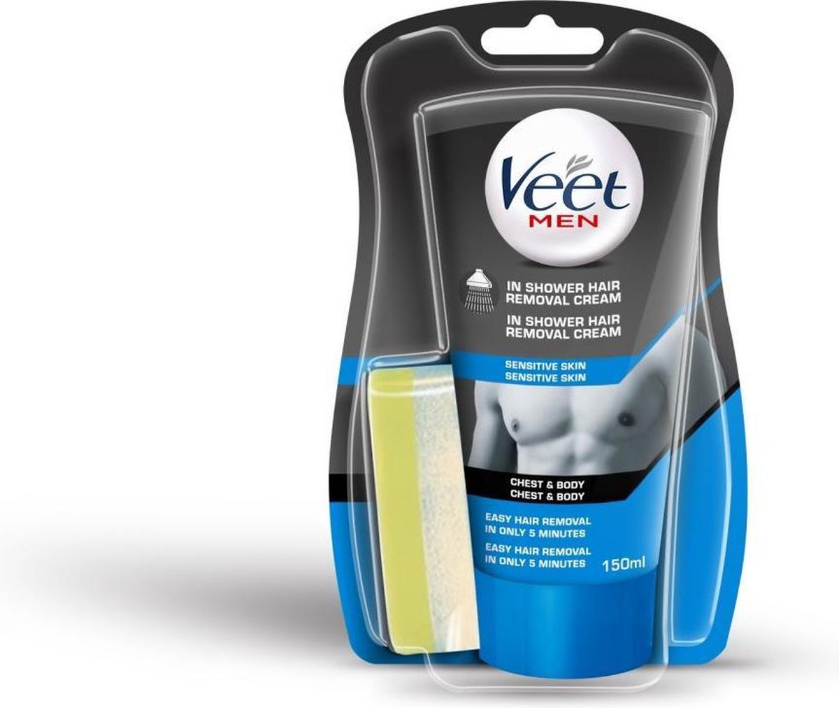 Veet 150ml For Men Ontharingscreme Onder De Douche Sensitive