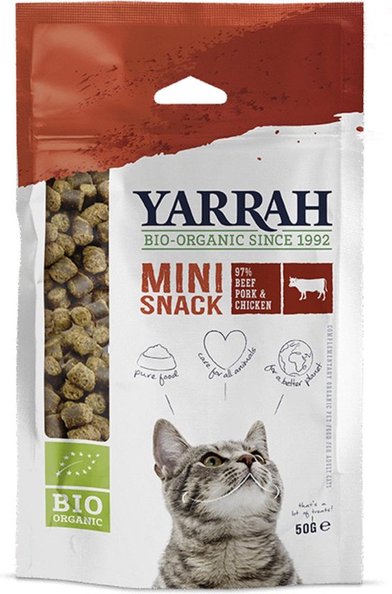 Yarrah Bio Kat Mini Snacks - Kattensnack - Rund 50 g