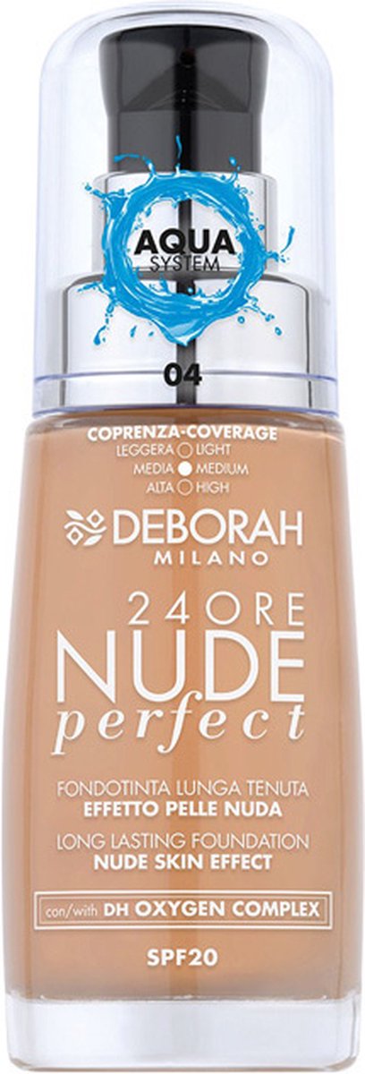 Deborah Milano 4 - Apricot 24Ore Nude Perfect Foundation 30ml