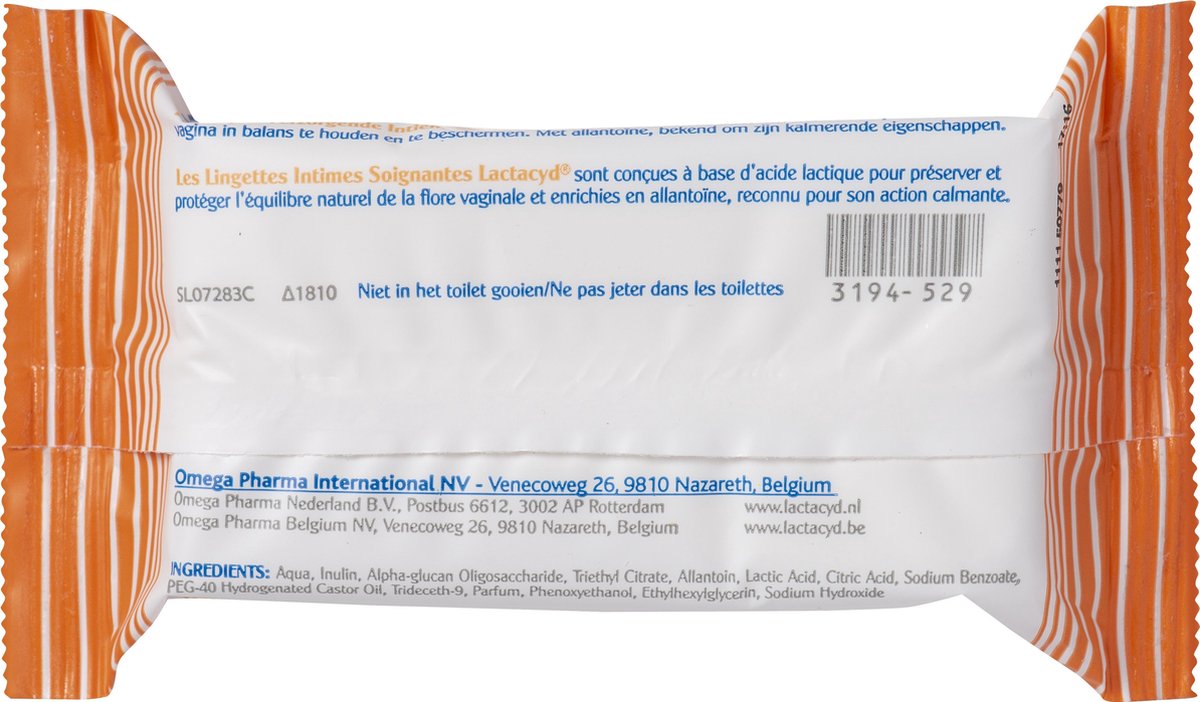 Lactacyd Verzorgende Tissues Intieme Zone Verfrissingsdoekjes