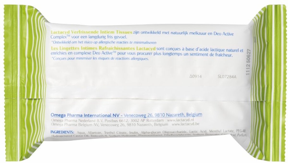 Lactacyd Verfrissende Tissues Intieme Zone Verfrissingsdoekjes