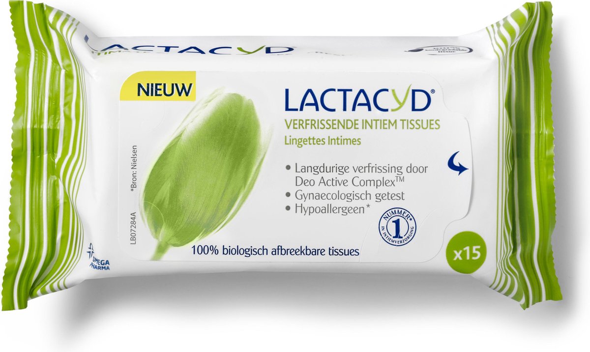 Lactacyd Verfrissende Tissues Intieme Zone Verfrissingsdoekjes