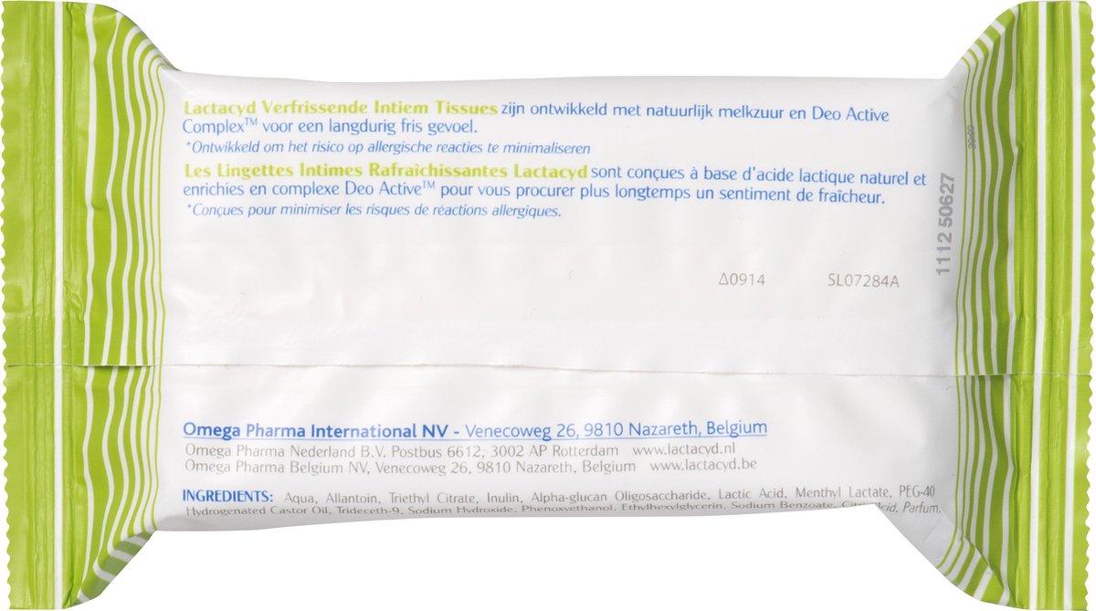 Lactacyd Verfrissende Tissues Intieme Zone Verfrissingsdoekjes