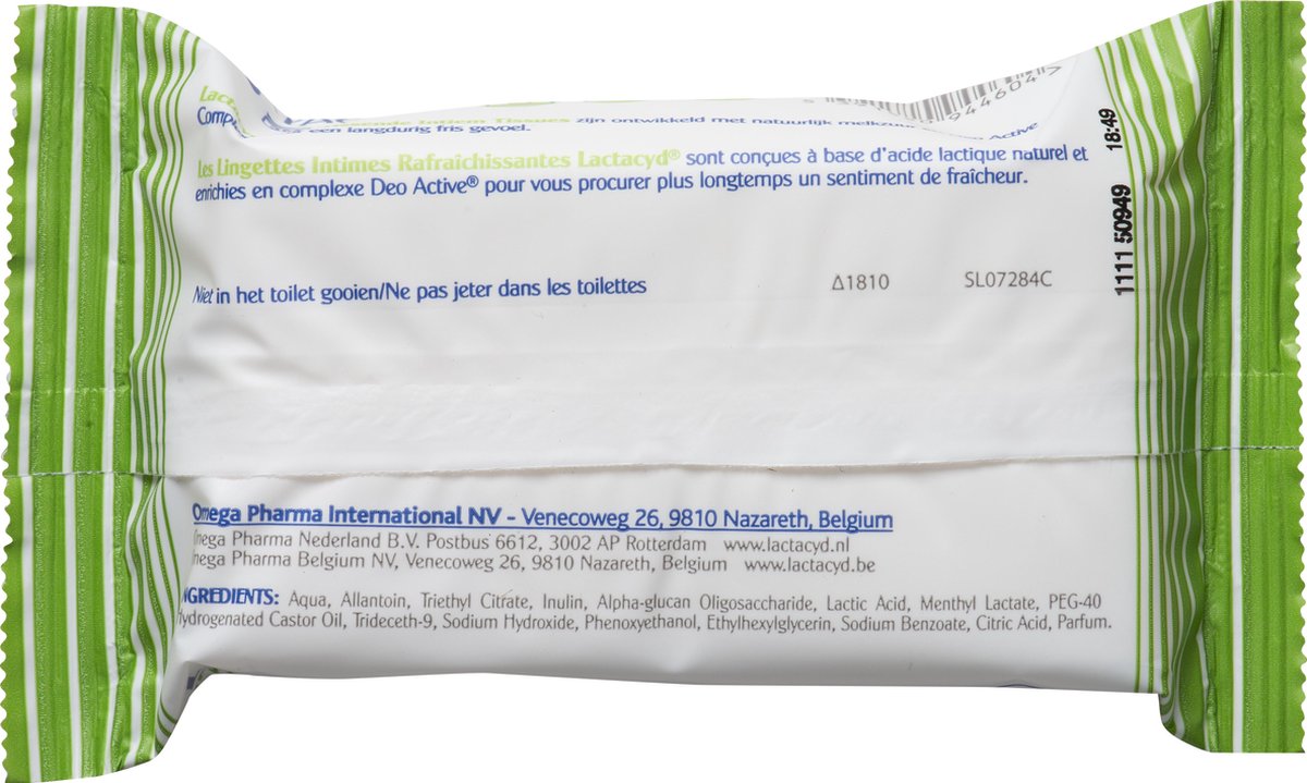 Lactacyd Verfrissende Tissues Intieme Zone Verfrissingsdoekjes