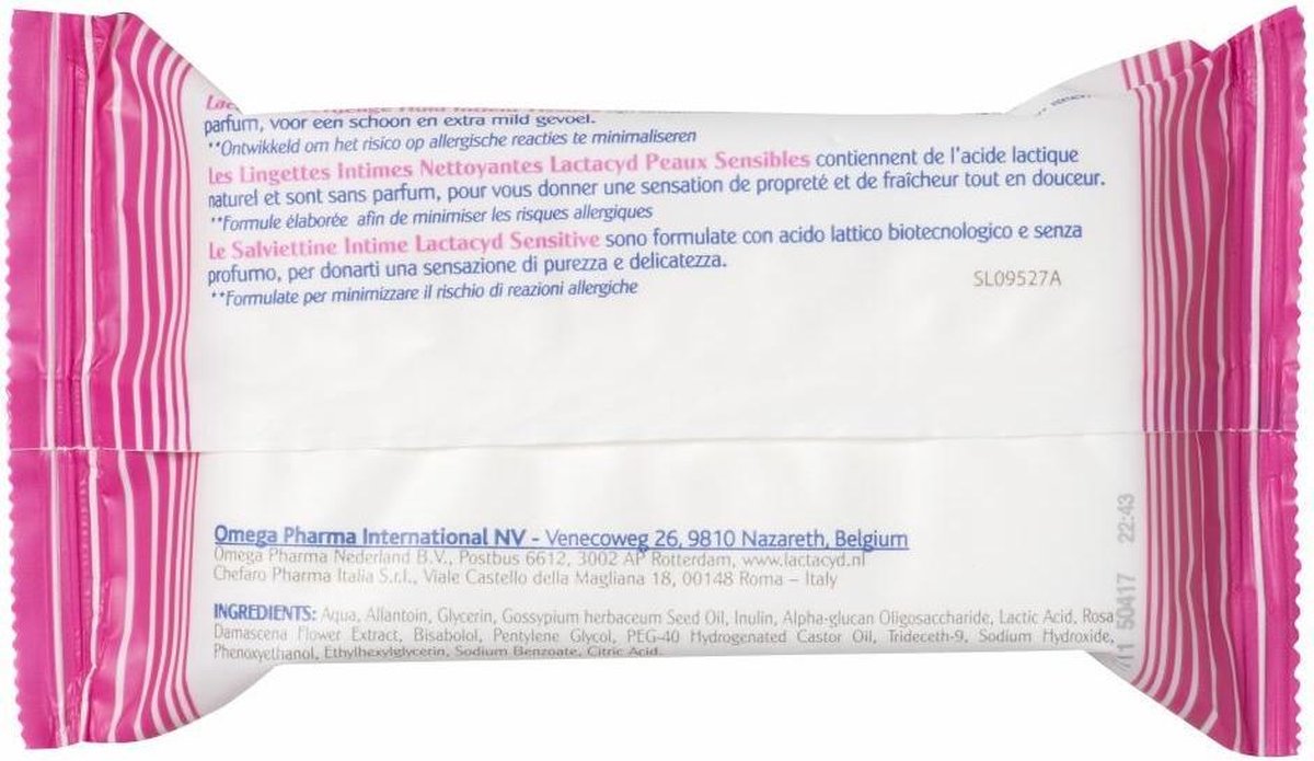 Lactacyd Gevoelige Huid Tissues Intieme Zone Verfrissingsdoekjes