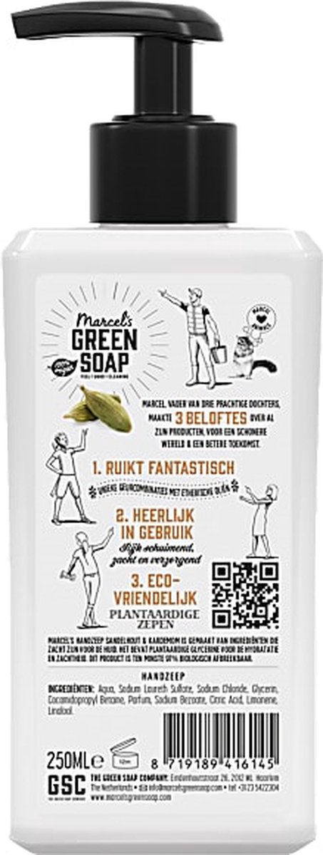 Marcels Green Soap Marcel's Green Soap Sandelhout & Kardemom Handzeep 250ml